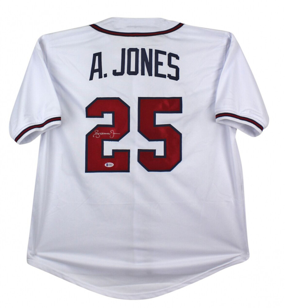 Andruw Jones Signed Atlanta Braves White Jersey (Beckett) 10xGold Glove ...