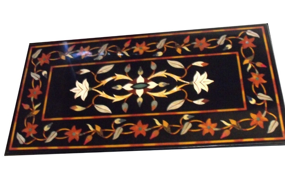 36-Inch Handmade Pietra Dura Marble Coffee Table - Elegant Home Decor Gift  