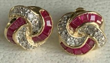 2Ct Princess Lab Created Red Ruby Elegant Stud Earrings 14k Yellow Gold Finish