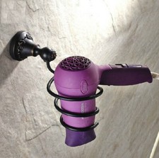 Bathroom Accessories Black Finish Brass Wall Mount Hair Dryer Holder 2ba442
