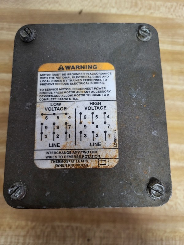 BALDOR MOTOR LEAD BOX AND COVER; #36CB3004.  PRE-OWNED