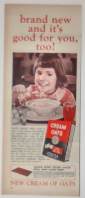 1966 Cream Of Oats Vintage Print Ad Brand New And Its Good For You Too
