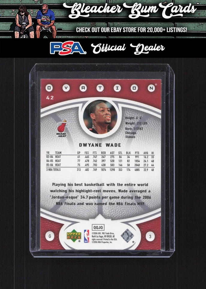 2006 Upper Deck Ovation 42 Dwyane Wade - Image 2 of 2