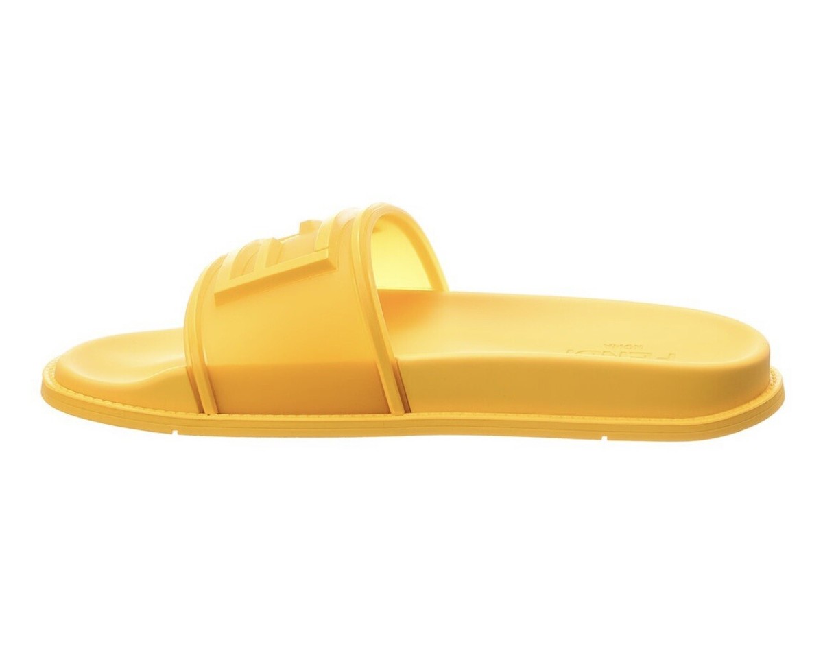 Fendi Yellow Rubber Slide Sandals size US 9, Made in Italy | eBay
