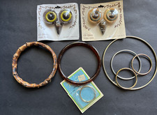 Vintage Macrame Supplies 2 O Henry Owl Faces and 7 Various Hoops