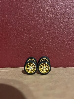 6 Spoke Custom Alloy 1:64 Wheels And Tyres Real Riders Rubber Hot Wheels Etc