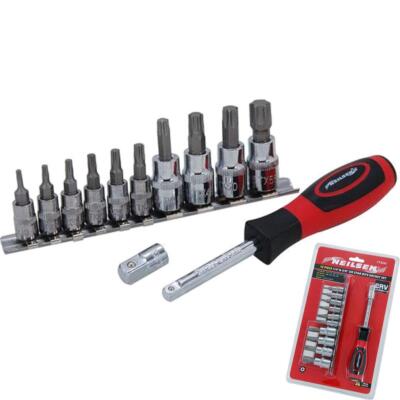 Neilsen 12-teilig Torx Bit Star Steckschlüssel Set T10 - T55 Trx 3/8'''' 1/4'''' Steckdosen