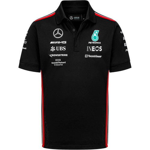 Mercedes AMG Petronas F1 Men's Team Polo Black - 第 1/2 張圖片