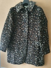 Max Studio Animal Print Coat, Black/camel - Small
