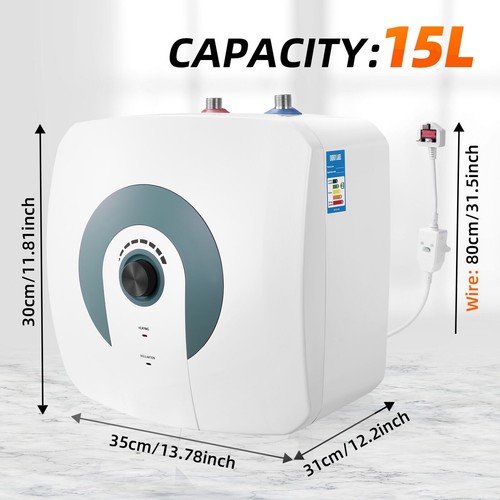 15L Electric Instant Hot Water Heater Under Sink Small Water Tank