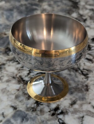 Zepter Medium Wide (3.75''x3.75'') Stainless Steel (CrNi 18/10) Goblet Gold Trim
