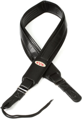 EVH Premium Leather Guitar Strap, Black