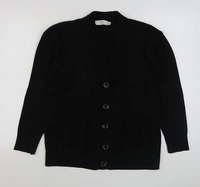Choice Damen Strickjacke schwarz V-Ausschnitt Acrylmischung Größe S