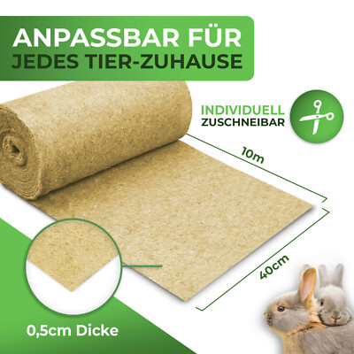 Pemmiproducts Nagerteppich 100% Hanf | 40x500cm | 1cm Dick | Nagermatte Für Kaninchen & Meerschweinchen | Bio