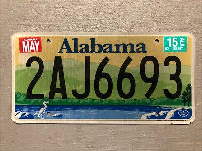 #ad VINTAGE ALABAMA LICENSE PLATE HEART OF DIXIE LAKE HILLS RANDOM LETTERS NUMBERS $8.99