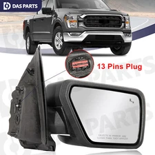 Right Side Rear View Mirror For 2021-24 Ford F-150 F150 Temp Sensor Puddle Light