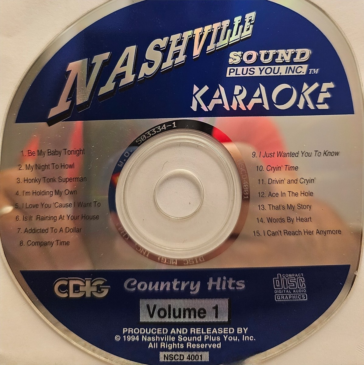 1 NASHVILLE SOUND KARAOKE CDG