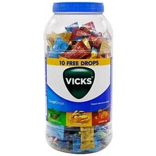    Vicks Cough Drops 280 Drops Jar  Menthol, Ginger, Honey  2026 Expiry   