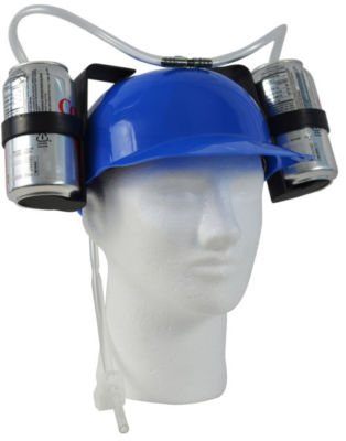 Secret Santa Beer Can Drinking Hat Blue Christmas Gift Soda - Main Image