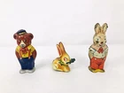 Vintage 1950s J. Chein Wind-up Tin Toy Walking Bear, Bunny And German Bunny