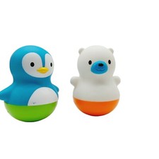 Munchkin Polar Bear Penguin Animal Bath Bobbers Rocking Tub Toy 3.5" READ