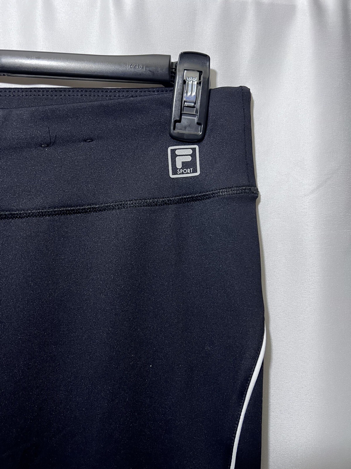 .Leggings .Fila Sport donna piped running crop colore nero bacca rosalie taglia L