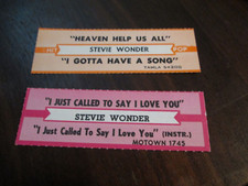 Stevie Wonder - I Just Called To Say +Heaven Help Us All  2 Orig Jukebox Strips