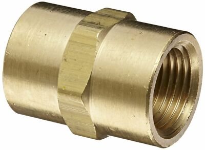 Brass Pipe Female Hex Coupling Fitting 1/2 NPT x 1/2 NPT  8.705-153.0