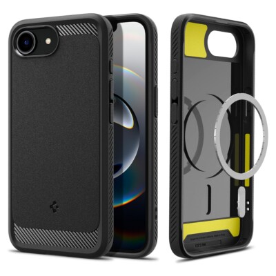 For iPhone 17e / 16e | Spigen Rugged Armor Mag Fit Shockproof Phone Case