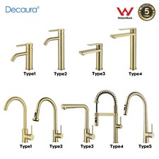 Decaura Kitchen Sink Mixer Tap Bathroom Laundry Tap Basin Mixer Tap Brushed Gold