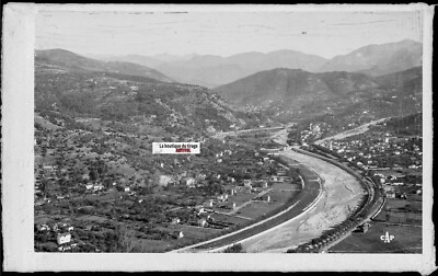 Foto Glasplatte, Negativ schwarz-weiß 9x14 cm, Nizza, Paillon-Tal