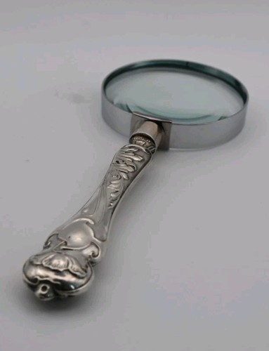 Lupa antigua de plata de ley, Birmingham Art Nouveau cristal espía - Imagen 3 de 5