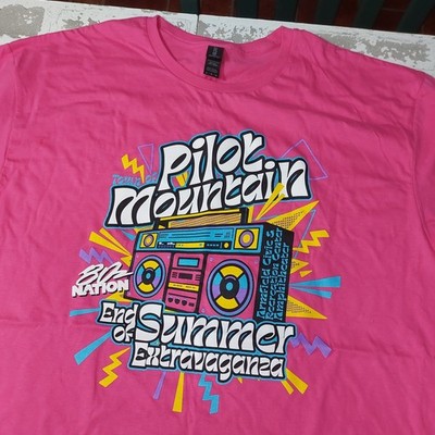 Town Of Pilot Mountain End Of Summer Extravaganza T-Shirt Pink Sz XL Tee Civic C