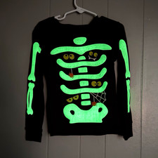 Carter's Kids Halloween Skeleton Pajama Set Glow in the Dark Size 5T
