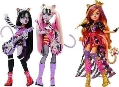 Mattel Monster High Hissfits Band 3 Pack Toralei, Meowlody, Purrsephone