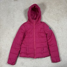 Abercrombie  Fitch Hot Pink Hooded Full Zip Puffer Jacket Kids XL Fleece Lined