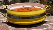 YELLOW Dansk 1 Quart Sauce Pan Pot Set Of 2 & Orange Lid