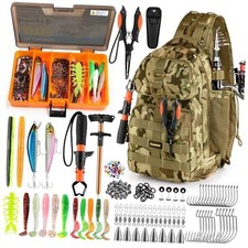 Fishing Backpack with Tackle Boxes, Khaki Fishing Backpack With Fishing Tools