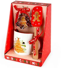 STPGOODS Gingerbread Tree Christmas Mug Bone China Mug in a Gift Packaging 12 oz