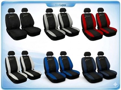 Vordersitzbezüge für 500L, aus Polybaumwolle Made in Italy, bestickter Autoname