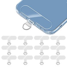 12 PCS Phone Tether Tabs, T-Shaped Universal Phone Lanyard Tabs, Clear Tether...