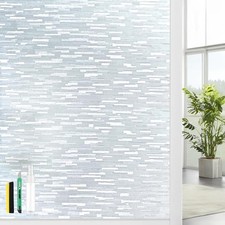 Window Privacy Film, Frosted Glass Window Film with Non-Adhesive UV 17.5 x 78.7