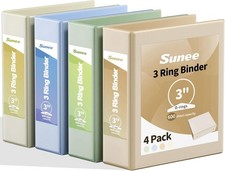 3 Ring Binder 3 Inch, Clear View Binder Three Ring PVC-for