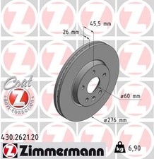 2x ZIMMERMANN Bremsscheibe COAT Z 430.2621.20 für CHEVROLET AVEO CRUZE OPEL J300