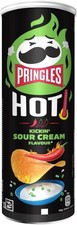 Pringles Hot Kickin Sour Cream Crisps 160g Spicy Potato Snacks Sharing Tube