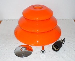 Vintage Pendelleuchte – orange – Glas – Mid-Century 1960er Deutschland