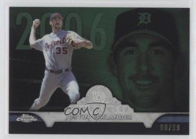 2016 Topps Chrome ROY Chronicles Green Refractor 90/99 Justin Verlander 5r6