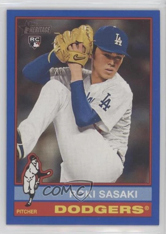 2025 Topps Heritage Dark Blue Border Roki Sasaki #224 Rookie RC