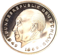 Germany 1979-G 2 Marks Proof~Konrad Adenauer~98,000 Minted In Karlsruhe~Free Shi