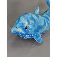Ty Beanie Buddy DOCKS Blue Dolphin 13" Beanbag Plush Stuffed Toy 2006 - No Tags
